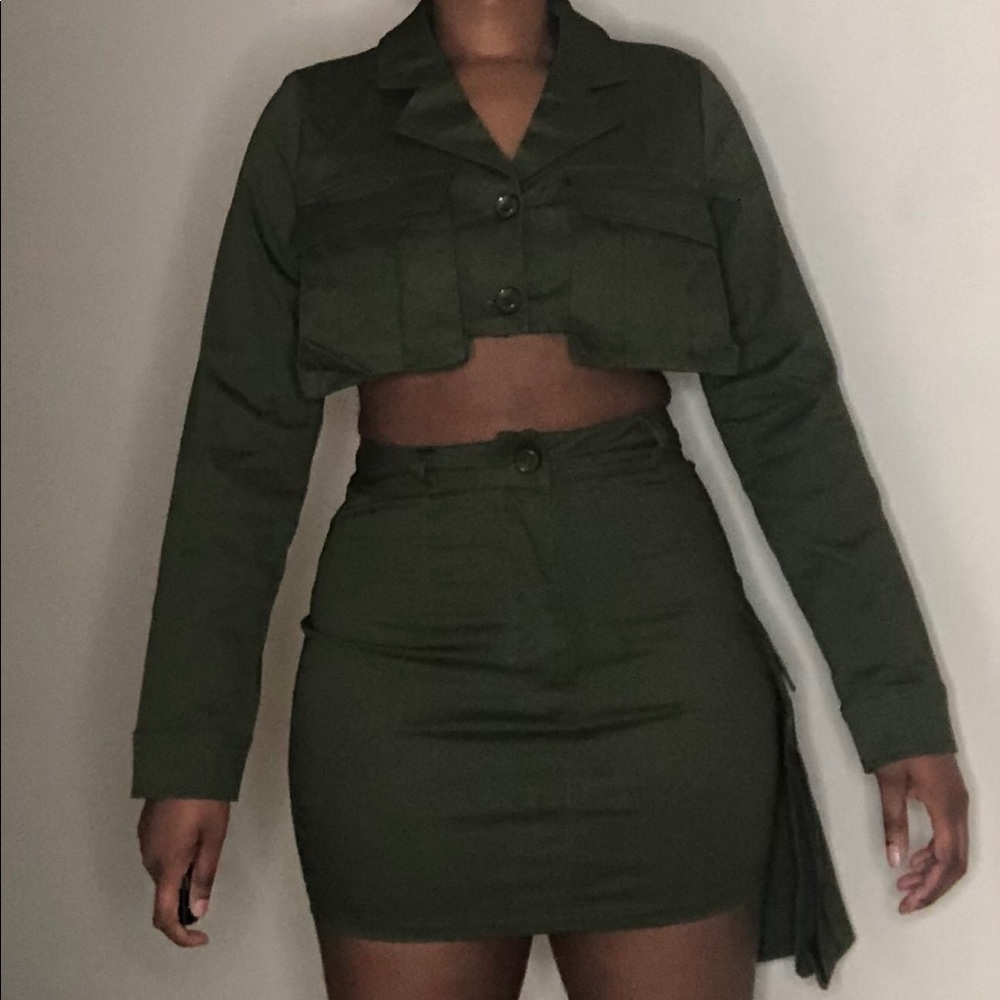 Olive skirt set